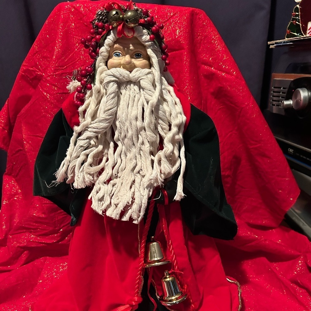 Festive Santa Claus Figurine in Red and Black